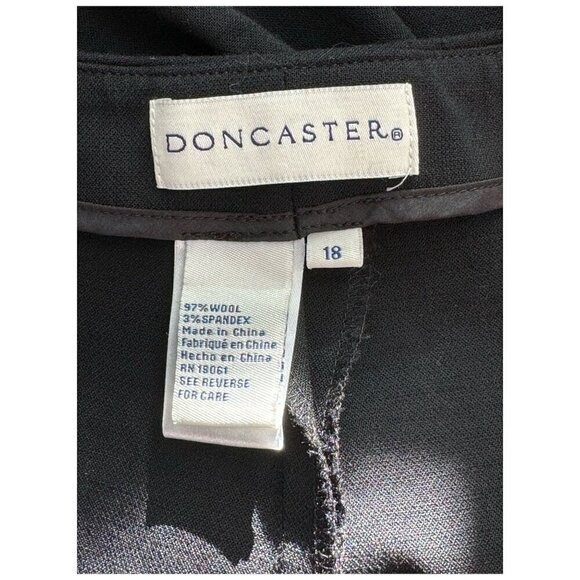DONCASTER Black Wool-Blend Trouser Pants Career Office Professional Womens Sz 18 - Picture 4 of 7